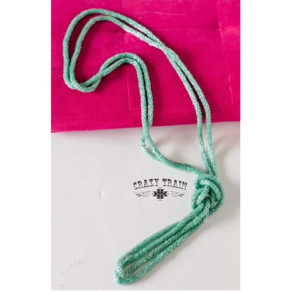 Crazy Train Green Beaded Loopty loo Necklace
